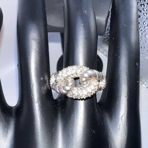 Elegant Judith Ripka Sterling Silver Knot Ring Size 5.75